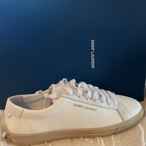 Saint Laurent Andy Low Top SL Sneakers Off White - Picture 5 of 6